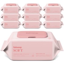 베베숲 소프트 아기물티슈 휴대캡형 60평량, 80매, 10개