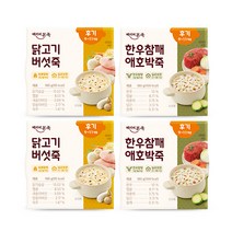 베이비본죽 실온 이유식 후기 한우참깨애호박죽 2p + 닭고기버섯죽 2p 세트, 한우, 닭가슴살, 180g, 1세트
