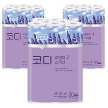 코디 라벤더 스페셜 3겹 롤화장지 30m, 30롤, 3팩