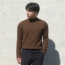머시따 남성용 골지 반목 폴라 티셔츠