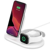 벨킨 3 in 1 애플 무선 충전기 독, 화이트(WIZ001kr), 1개