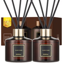 쿤달 퍼퓸 디퓨저 200ml 2개 + 섬유스틱 10개, 일랑일랑향, 1세트
