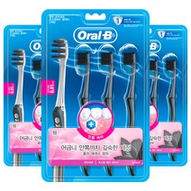 오랄비 초소형헤드 초미세모 벨벳 잇몸케어 블랙티 칫솔, 3개입, 3개