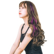 가발위드 투톤 웨이브 컬러 헤어피스 5p + 트윙클 붙임머리 세트, 블랙핫핑크(피스), 랜덤발송(트윙클 붙임머리), 1세트