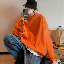 남성용 다양한 색상의 기본 무지 긴팔 맨투맨