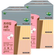 헬로 천연펄프 프라임 코튼 미용티슈 280매, 6개입, 2개