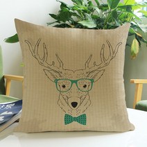 이코디 모던 빈티지 사슴 쿠션커버