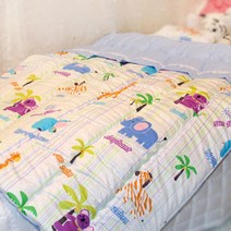 쁘띠베딩 르로누아 유아용 여름3종 이불패드세트, 블루