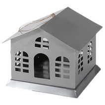 마켓비 RUMAH 빈티지 하우스 양초랜턴 B 실버, 1개