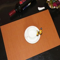 비케이 베이직 식탁매트 2개입, 오렌지, 45 x 30 cm, 1세트