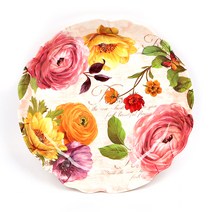 Xier Flower Trays 멜라민 원형 레이스쟁반 1p, 장미, 1개