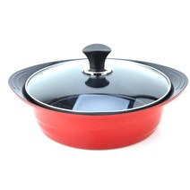 키친아트 후르츠 냄비 전골, 24cm, 레드 + 블랙