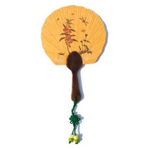 갤러리운수 한지 초충도 부채 소 봉선화, 1개