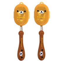 리락쿠마 얼굴모양 편한스푼, 혼합 색상, 2개입