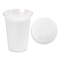 더빈썸 투명 PET 아이스컵+평뚜껑 100개입, 410ml, 1세트