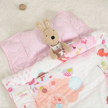 이지베이비 유아용 쁘띠 분리형 낮잠이불 + 패드 + 마이크로화이바 베개솜, 핑크