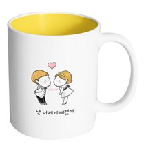 핸드팩토리 ChuChu 머그컵, 내부 파스텔 옐로우, 1개