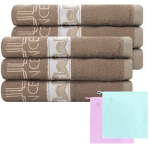 송월타월 란체티 데코 뱀부얀 세면 타올 갈색 6p + 테리베이커리 고리타올 2p, 랜덤 발송, 1세트