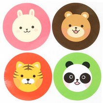 황씨네도시락 애니멀 도시락스티커 토끼 15p + 곰 15p + 호랑이 15p + 팬더 15p, 혼합 색상, 1세트