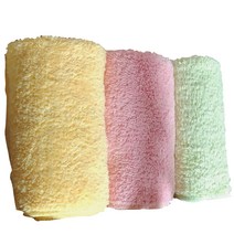 투에이산업 보들보들 극세사 주방타올 30 x 40 cm, 옐로우, 핑크, 그린, 3개입