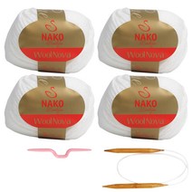 꽈배기 목도리 뜨개질 DIY 패키지, 208(백색), 1세트