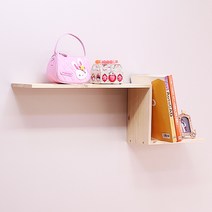 루나 원목 벽선반 계단형, 자연원목색