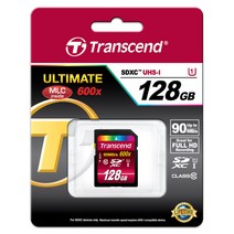 트랜센드 일반 SDXC UHS-I Class10 600X 메모리카드, 128GB