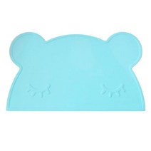 마켓감성 곰돌이 실리콘 식탁매트, 민트그린, 46 x 28 cm