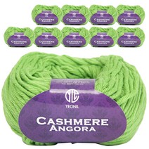연일섬유 캐시미어 앙고라 프리미엄 뜨개실 10p, 파스텔그린, 10개