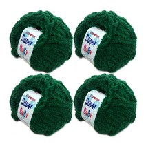행복뜨기 슈퍼베이비 굵은 털 뜨개실 4p, 2231 초록