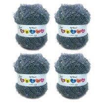 행복뜨기 반짝이 명품 수세미실 4p, 37 회색, 4개