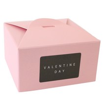 황씨네도시락 레이스 박스 36p + 스티커 발렌타인 사각 36p, 핑크, 1세트
