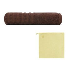 송월타월 솔리드 패턴 타월 + 테리베이커리 고리타올 랜덤 발송, 갈색, 1세트