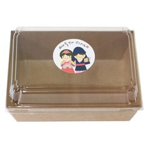 황씨네도시락 미니 크라프트샌드 일회용도시락 12p + 새해복스티커 소년소녀 12p, 1세트