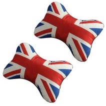 반디스토어 차량용 캔버스 목쿠션 2p, 유니언잭