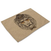 리빙팝 린넨 모던 애니멀 테이블매트, 06, 42 x 32 cm