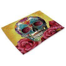 리빙팝 스컬 일러스트 테이블매트, 08, 42 x 32 cm