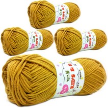 행복뜨기 키즈볼 코튼 뜨개실 4p, 639 겨자