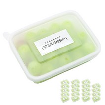 도나앤데코 pp내열 아담한 사각 일회용 용기 한칸 20p + 화이트 스티커 맛있게드세요 20p, 1세트
