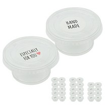 도나앤데코 2온스 투명 소스통 30p + 이 스페셜 핸드 메이드 혼합 스티커 30p, 1세트