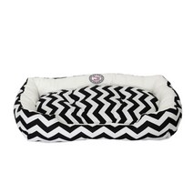 도그포즈 반려견용 북유럽풍 지그재그 사각 방석, 블랙