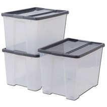 엔플라스틱 스칼렛 리빙박스 80L x 2p + 90L, 그레이, 1세트