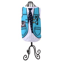 도그아이 강아지 멜빵조끼 나염티, 청록