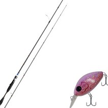 아오맥스 네오블랙 스피닝 타입 루어 낚싯대 S-662ML + 다미끼 디씨-200 하드 베이트 루어 55mm 228H SPINE ILLUSION, 1세트