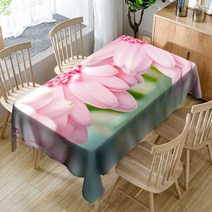 이코디 프린트 아웃 테이블보, 핑크데이지, 153 x 214 cm
