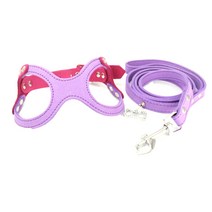 아리코 Dr.Mini 고양이 & 강아지 캐시미어 하네스 + 리드줄, 퍼플