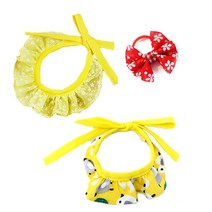펫츠룩 강아지 고양이 스카프 3p 눈꽃 옐로 + 미니 리본 레드 + 큐티 옐로, 혼합 색상, 1세트