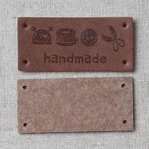 동화상가몰 핸드메이드용 인조가죽라벨 48 x 22 mm, 사피아브라운, 8개입