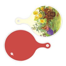 로엠디자인 서빙 원형 도마 보드 2p 카사로메오화단 세트, 카사로메오화단, 레드, 1세트