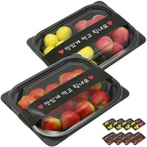 도나앤데코 일회용도시락용기 사각 블랙 1칸 5p + 2칸 5p + 띠지스티커 블랙 맛있게 먹고 힘내요 10p, 1세트